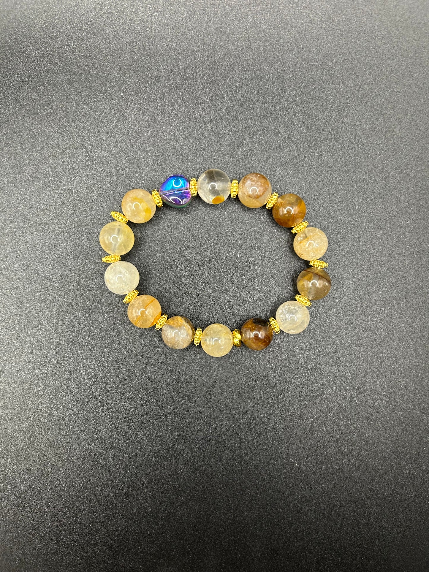 Crown Healing Crystal Bracelet, Natural Gemstone Bracelet, Birthday Gift, Bracelets for Women