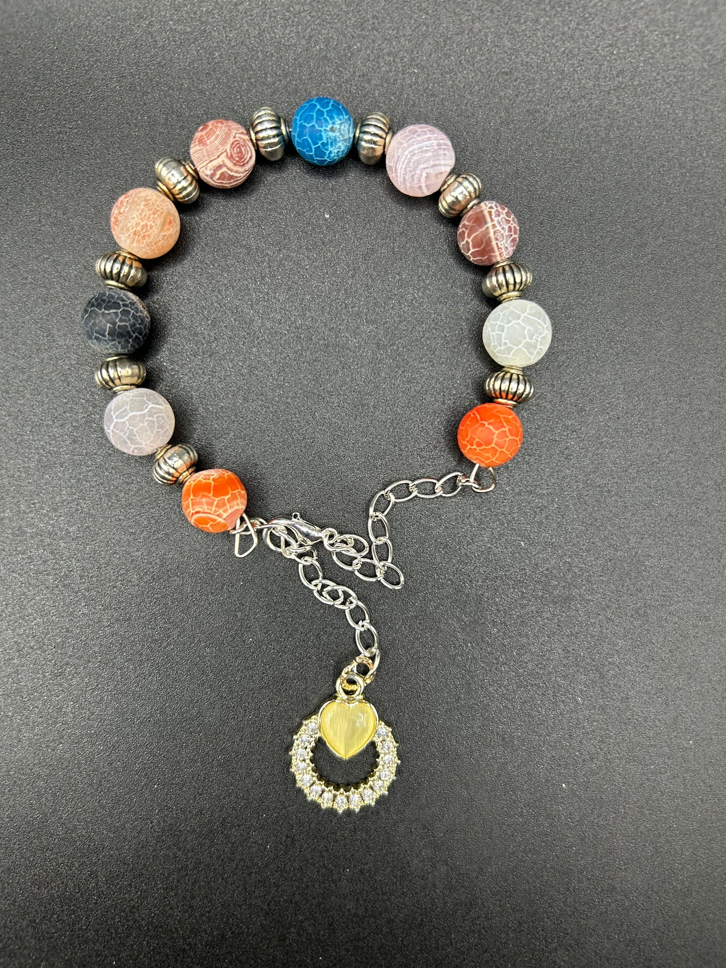 Crown Healing Crystal Bracelet, Natural Gemstone Bracelet, Birthday Gift, Bracelets for Women